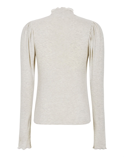 Soft Rebels - SRRoman Frill Langærmet Trøje - Arctic Wolf Melange